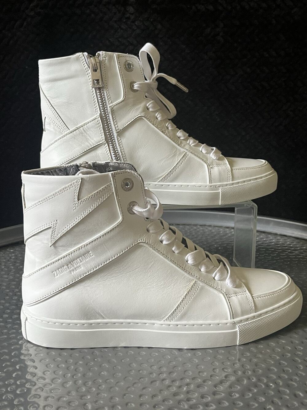 Women's Zadig and Voltaire Paris Flash Hightop White Athletic Sneaker Size 40/9